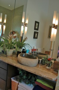 Master Bath with Stone Sink